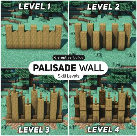 Here is a Palisade Wall design with 4 levels of detail!.